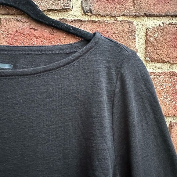 Eileen Fisher $148 Organic Linen Jersey Bateau Neck tunic Top Black XXS NEW - Picture 6 of 11